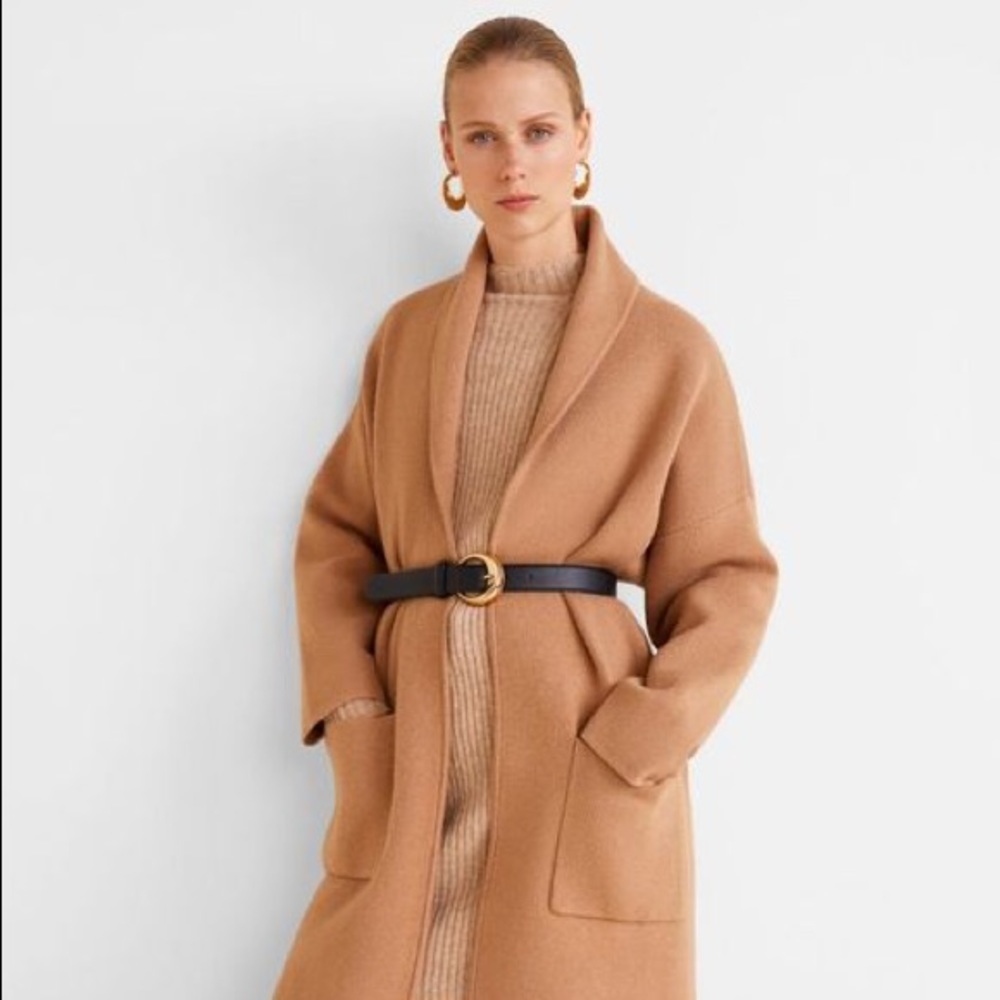 NIB MANGO “RINGO” Coat - CAMEL M/L